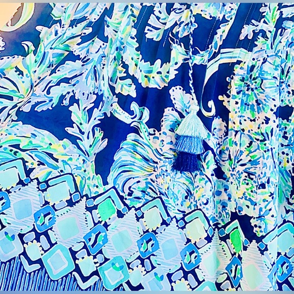 LILLY PULITZER Marilina High Tide Navy Scuba Doo Engineered Tunic (M) *NWT!👗🔖* - Picture 10 of 16